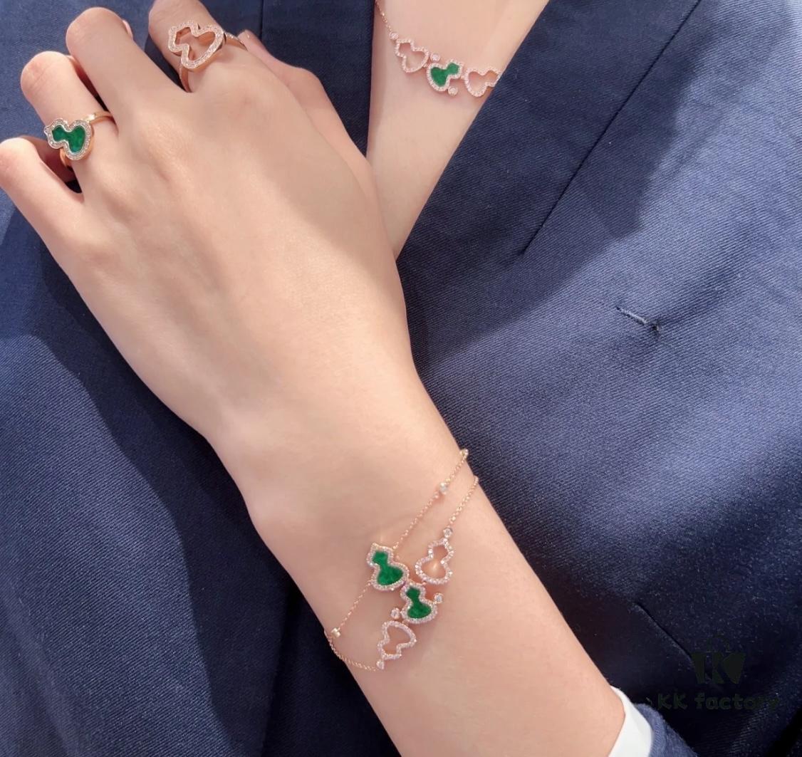 Kylin Green Jade Gourd Bracelet