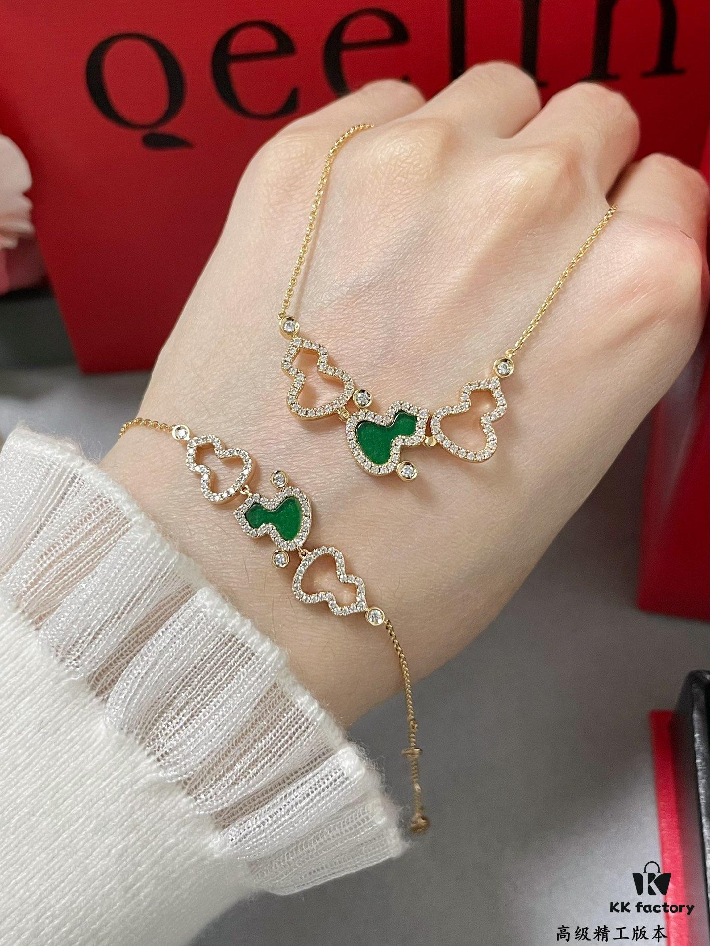 Kylin Green Jade Gourd Bracelet