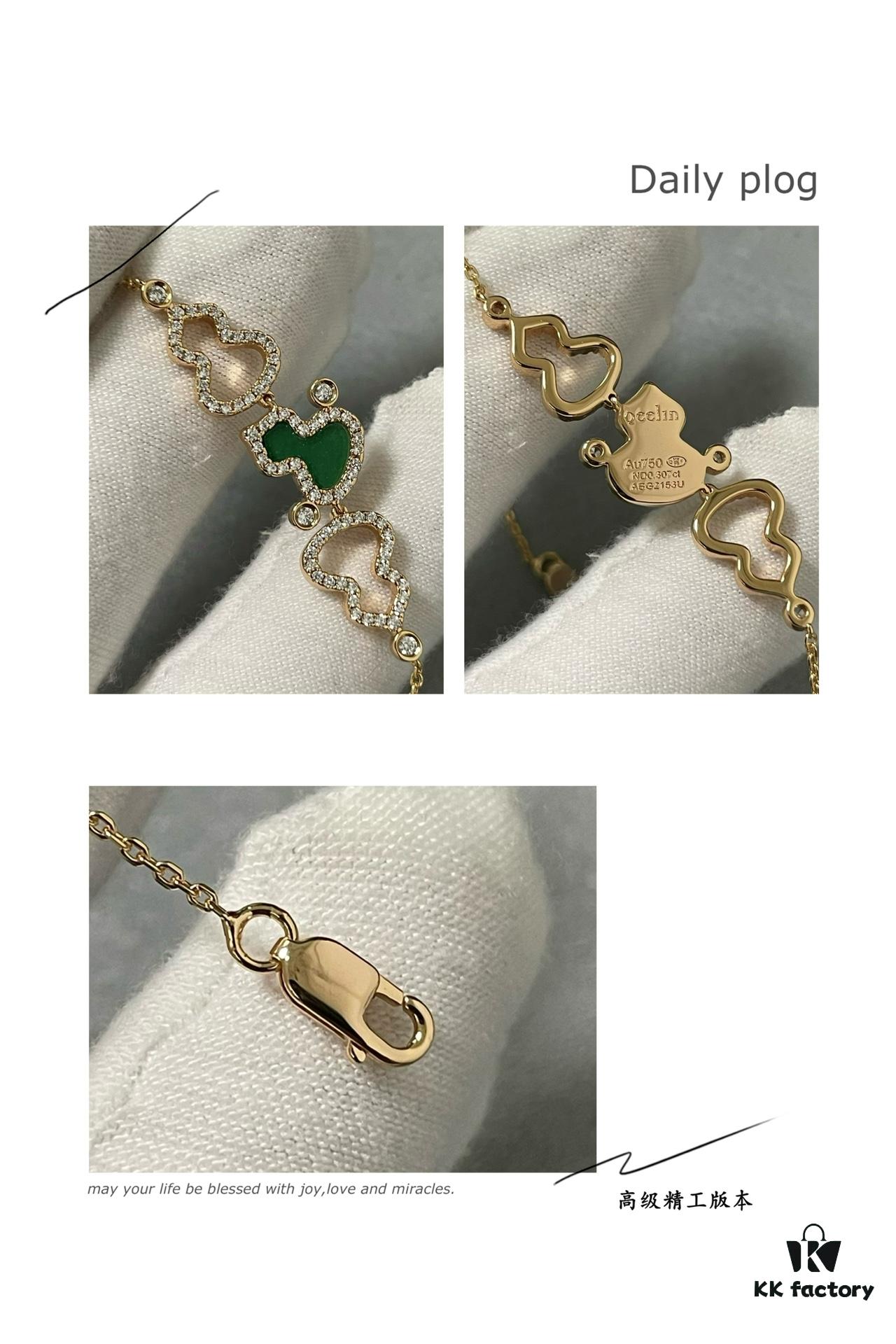 Kylin Green Jade Gourd Bracelet