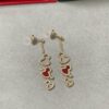 Kylin Red Agate Three Gourd Stud Earrings