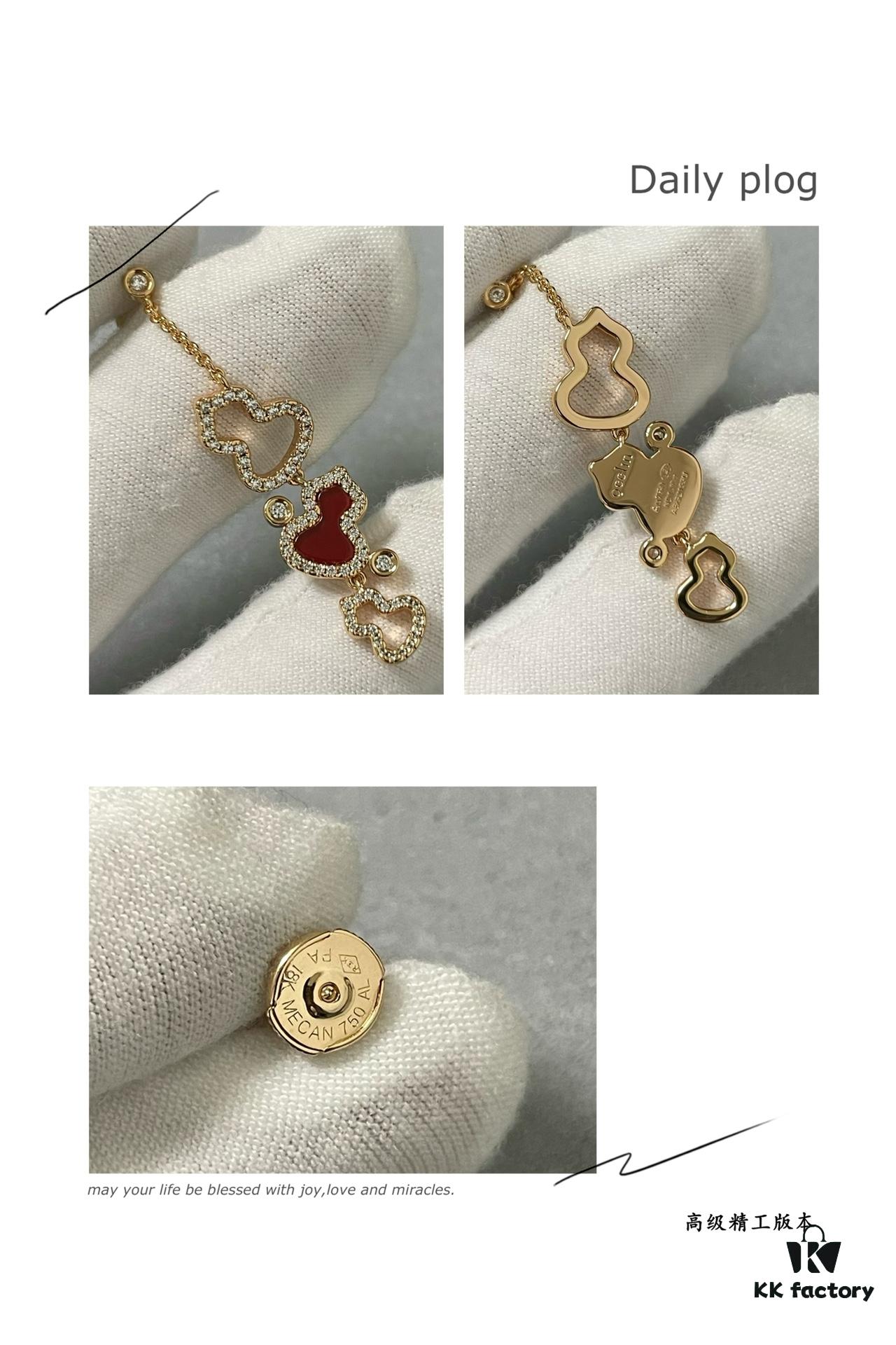 Kylin Red Agate Three Gourd Stud Earrings