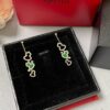 Qilin Green Jadeite Three Gourds Earrings