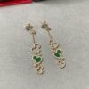 Qilin Green Jadeite Three Gourds Earrings