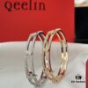 Qeelin 2022 New Arrival Hollow Full Diamond Gourd Bangle, High Jewelry Combining Chinese Elements with Modern Design, Blossom-Inspired Wulu Shape, Celebrating Spring and Fortune in Timeless Style, Crafted in Premium V Gold with Platinum and Rose Gold Options