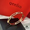 Qeelin 2022 New Arrival Hollow Full Diamond Gourd Bangle, High Jewelry Combining Chinese Elements with Modern Design, Blossom-Inspired Wulu Shape, Celebrating Spring and Fortune in Timeless Style, Crafted in Premium V Gold with Platinum and Rose Gold Options