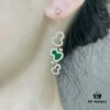 Qilin Green Jadeite Three Gourds Earrings