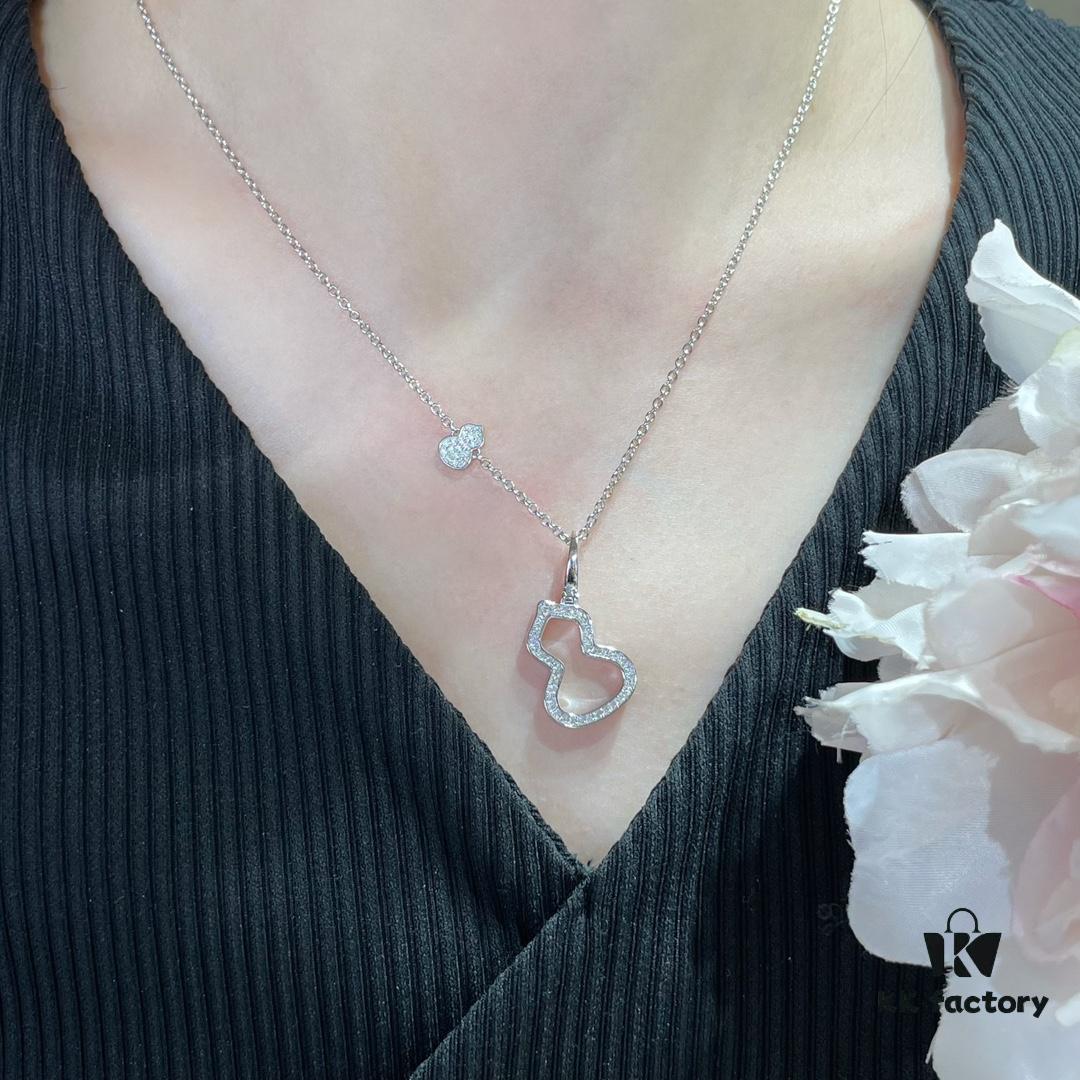 Kirin Hollow-out Gourd Necklace, Stylish and Versatile with Thick Gold Plating and High-Carbon Brilliant Cut Zircon