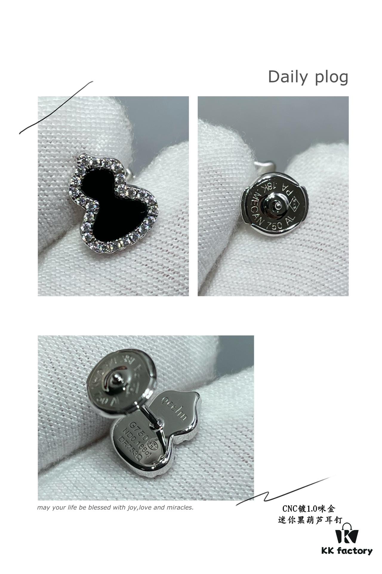 Kirin Mini Black Gourd Earrings, Wealth-Attracting and Lucky, High Aesthetic Appeal, Stylish Look, Versatile Design, Thick Gold Plating, Premium Real-Gold Appearance