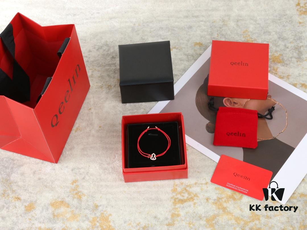 Qeelin Qilin Full Diamond Gourd Red String Bracelet