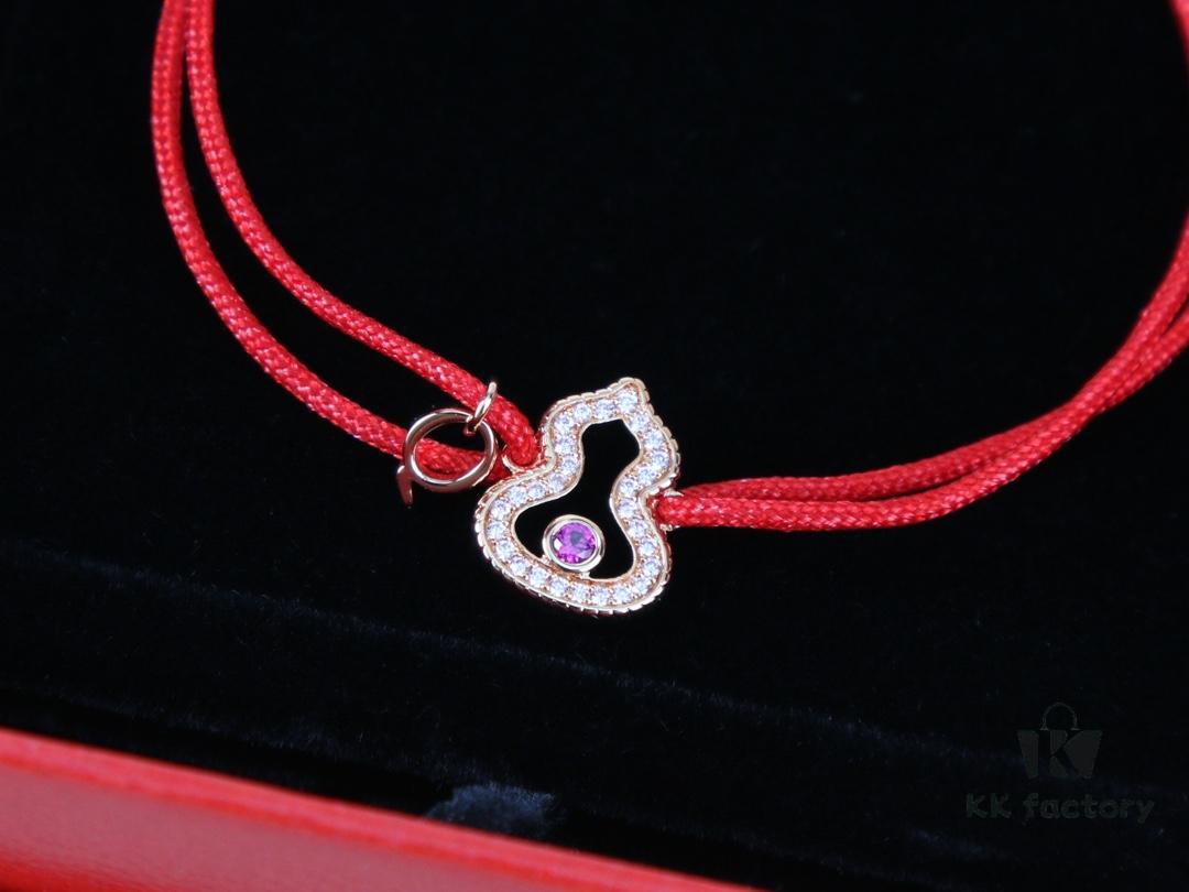 Qeelin Qilin Full Diamond Gourd Red String Bracelet