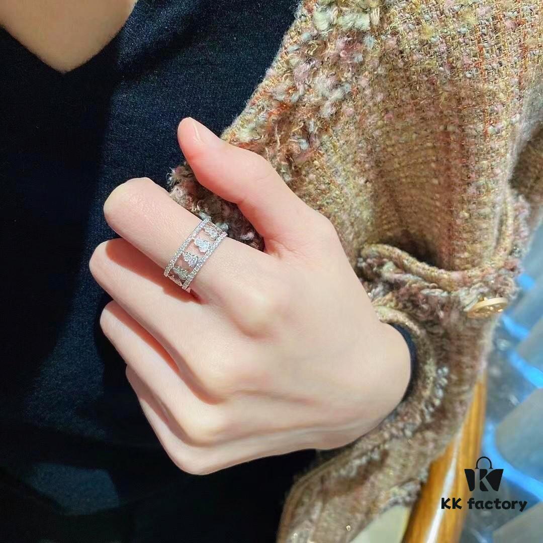 Kirin Gourd Full Diamond Ring, Gourd Wulu Series Ring, Stackable or Worn Separately, Composed of Eight Gourds, Symbolizing Eternal Luck, Bringing Good Fortune to Your Fingertips, Hand-Set Diamonds with Long-Lasting Color Retention