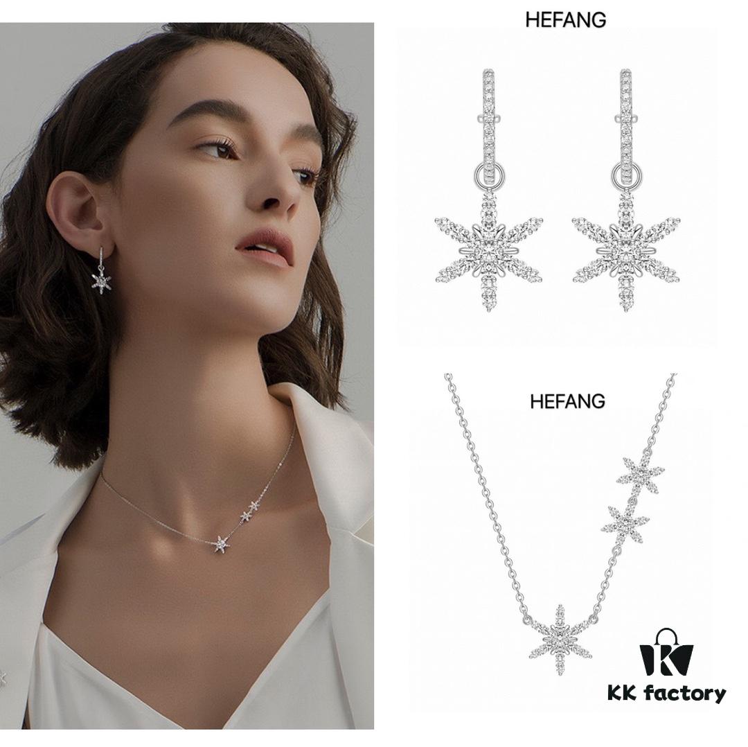 HEFANG Jewelry Frost Snow Collarbone Chain Simple Versatile Pendant Necklace Gift for Girlfriend