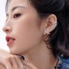 [Same as Zhou Yutong's Style] HEFANG Cream Spiral Stud Earrings, Elegant Design Ear Jewelry for Valentine's Day Gift