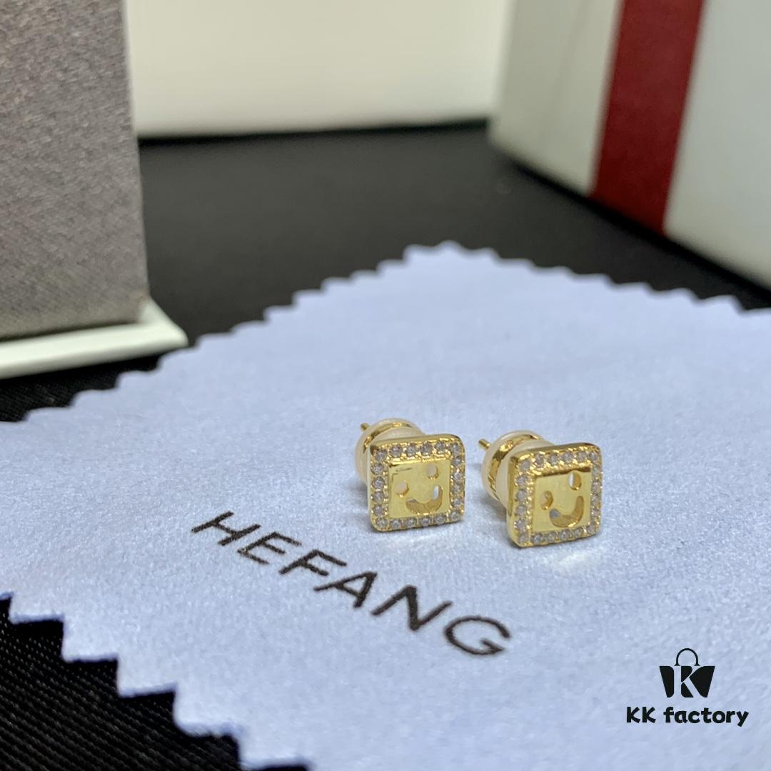 Qixi Gift 🎁 HEFANG Xiao Fang Smiley Face Stud Earrings