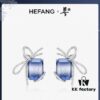 Qixi Gift 🎁 HEFANG Jewelry Ice Blue First Snow Earrings, Women's Ins-style Design Stud Earrings