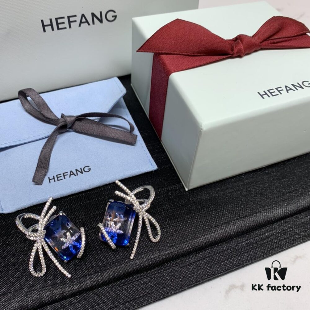 Qixi Gift 🎁 HEFANG Jewelry Ice Blue First Snow Earrings, Women's Ins-style Design Stud Earrings