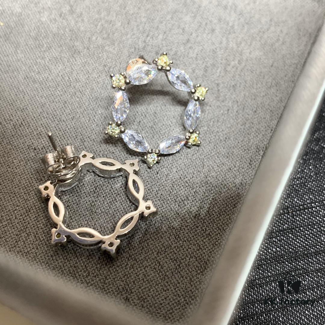 Qixi Gift 🎁 HEFANG Rose Window Stud Earrings, Ethereal Sterling Silver Ear Jewelry