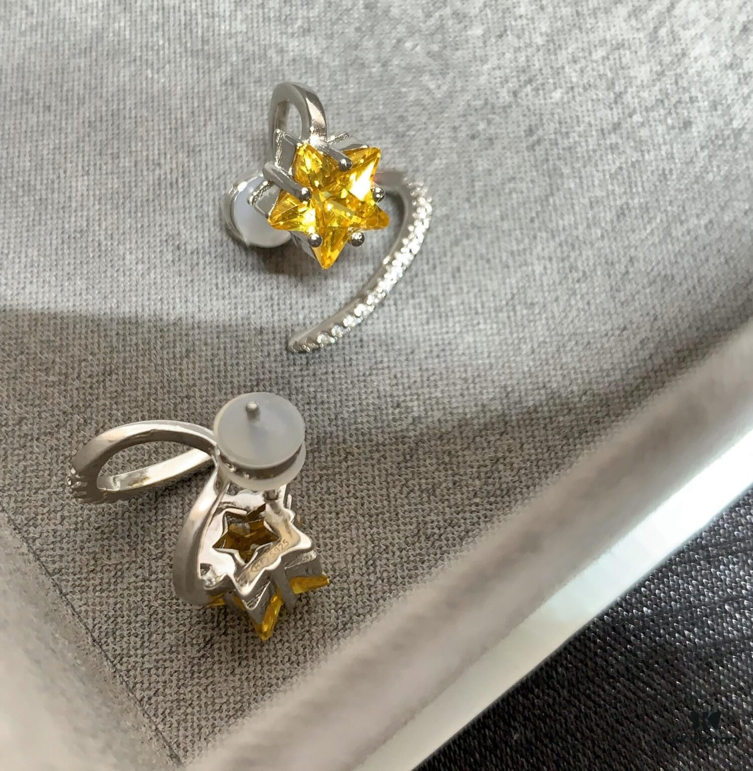 Qixi Gift 🎁 HEFANG Jewelry Meteor Starfruit Earrings, Sweet and Stylish, Full Silver High Version with Logo