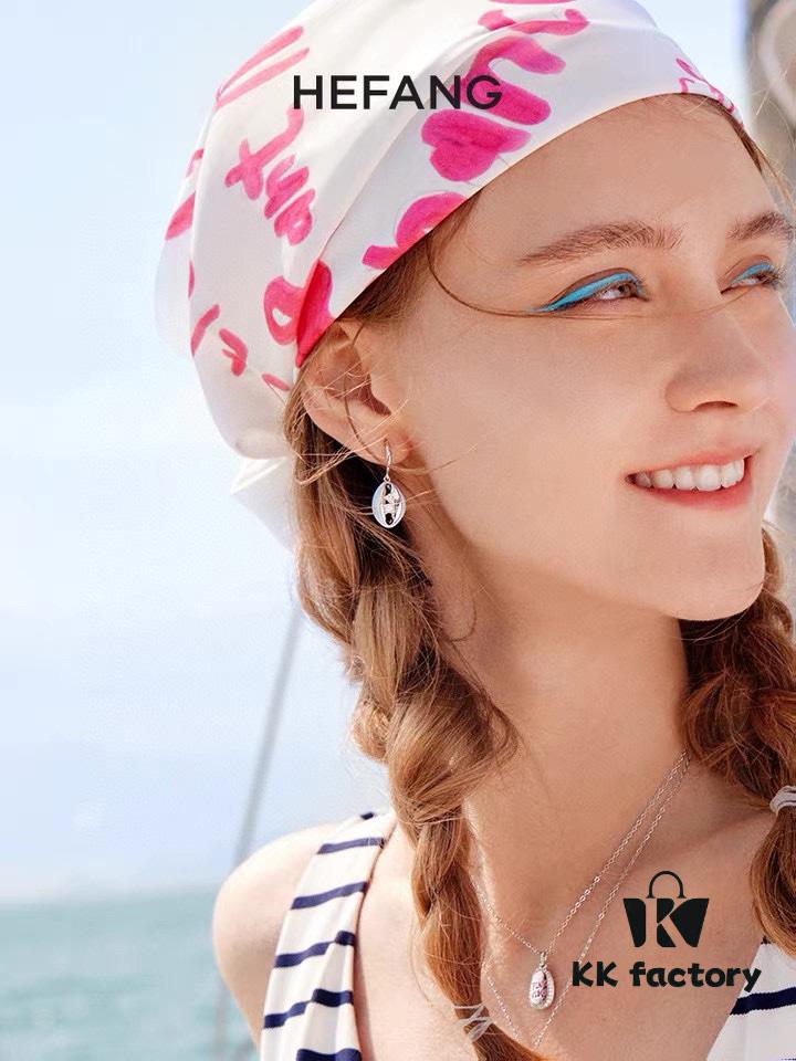 Qixi Gift 🎁 HEFANG Jewelry Sea Shell Asymmetric Sterling Silver Earrings