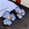 Qixi Gift 🎁 HEFANG Blue Iris Earrings Elegant Floral Design