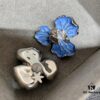 Qixi Gift 🎁 HEFANG Blue Iris Earrings Elegant Floral Design