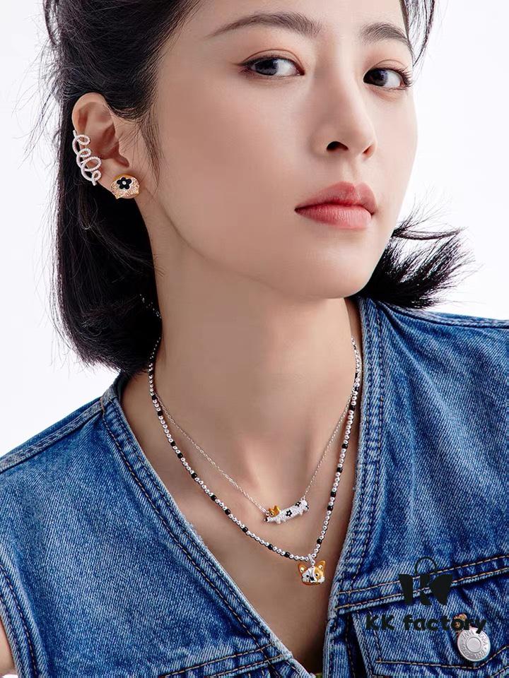 HEFANG Xiao Hua Corgi Collar Chain, Lightweight Luxury Unique Design Necklace, Qixi Gift (Same Style as Zhou Yutong)