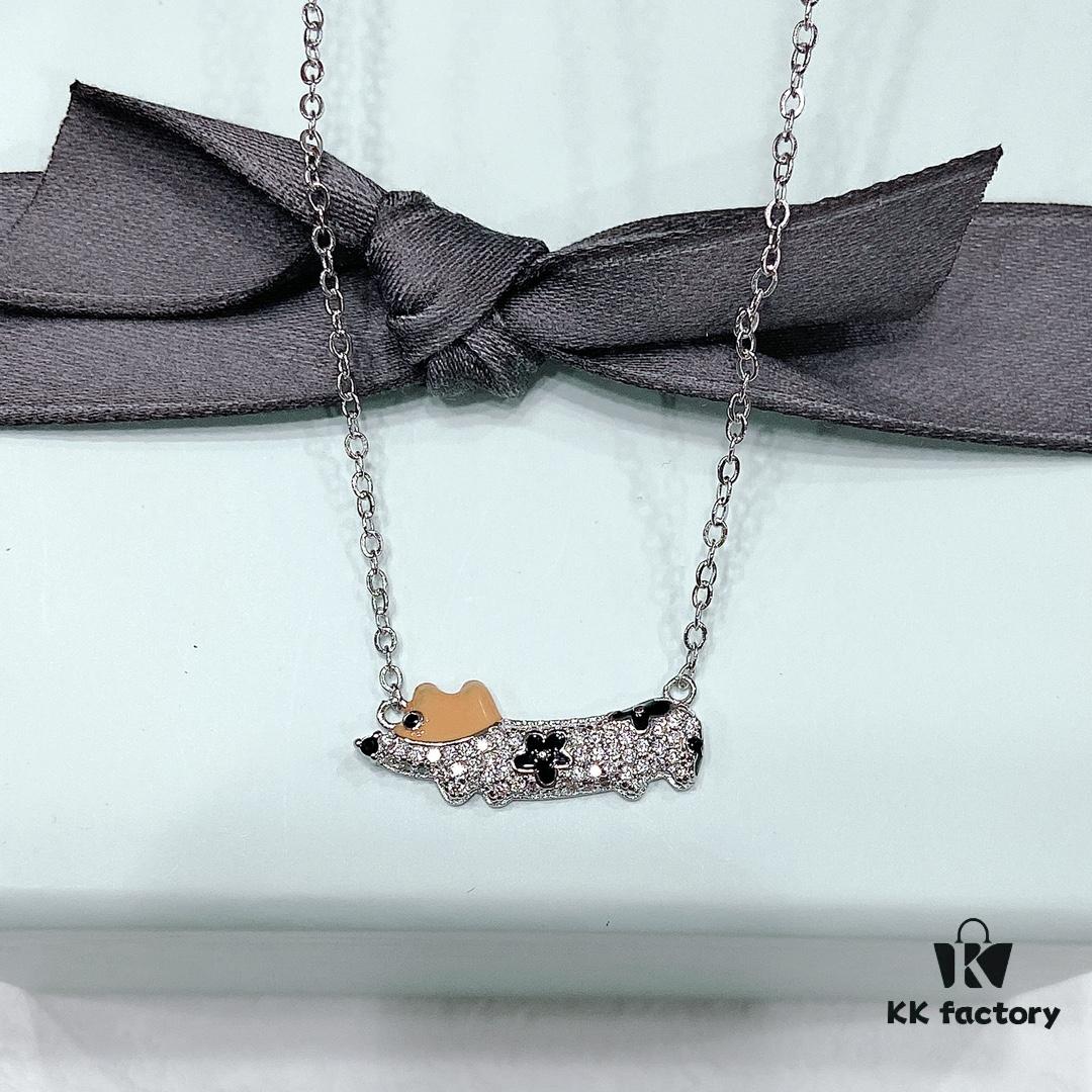 HEFANG Xiao Hua Corgi Collar Chain, Lightweight Luxury Unique Design Necklace, Qixi Gift (Same Style as Zhou Yutong)