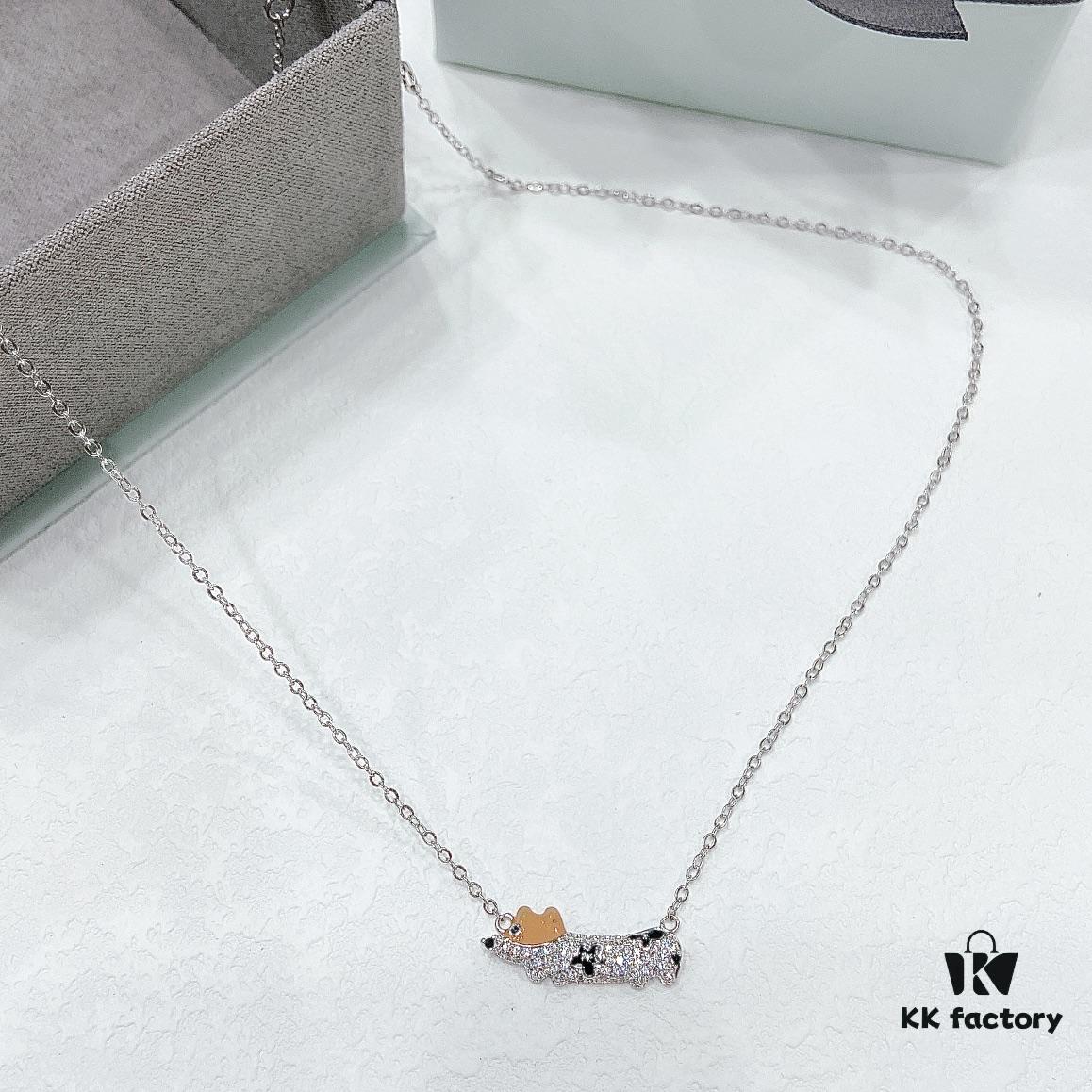 HEFANG Xiao Hua Corgi Collar Chain, Lightweight Luxury Unique Design Necklace, Qixi Gift (Same Style as Zhou Yutong)