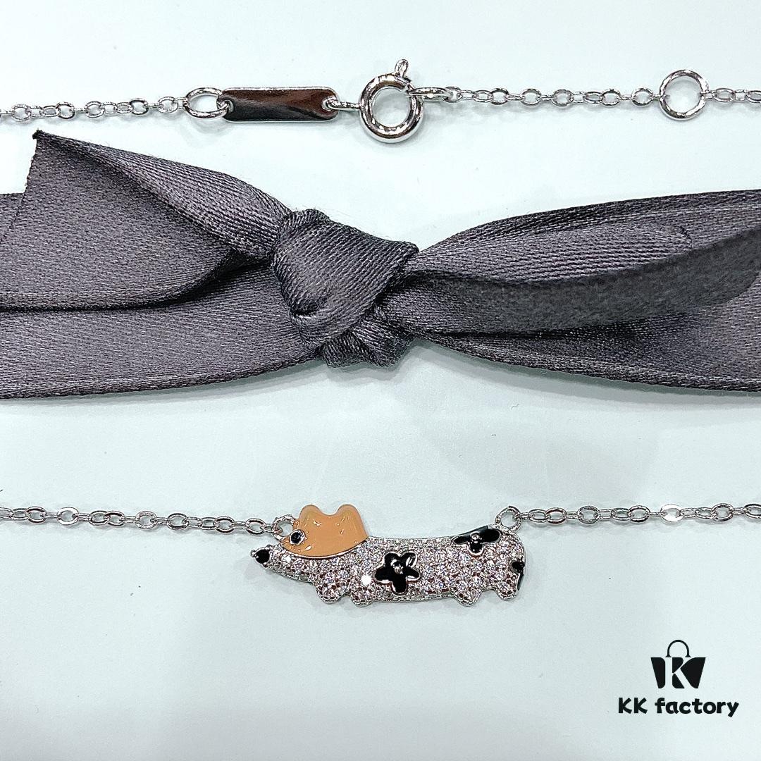 HEFANG Xiao Hua Corgi Collar Chain, Lightweight Luxury Unique Design Necklace, Qixi Gift (Same Style as Zhou Yutong)