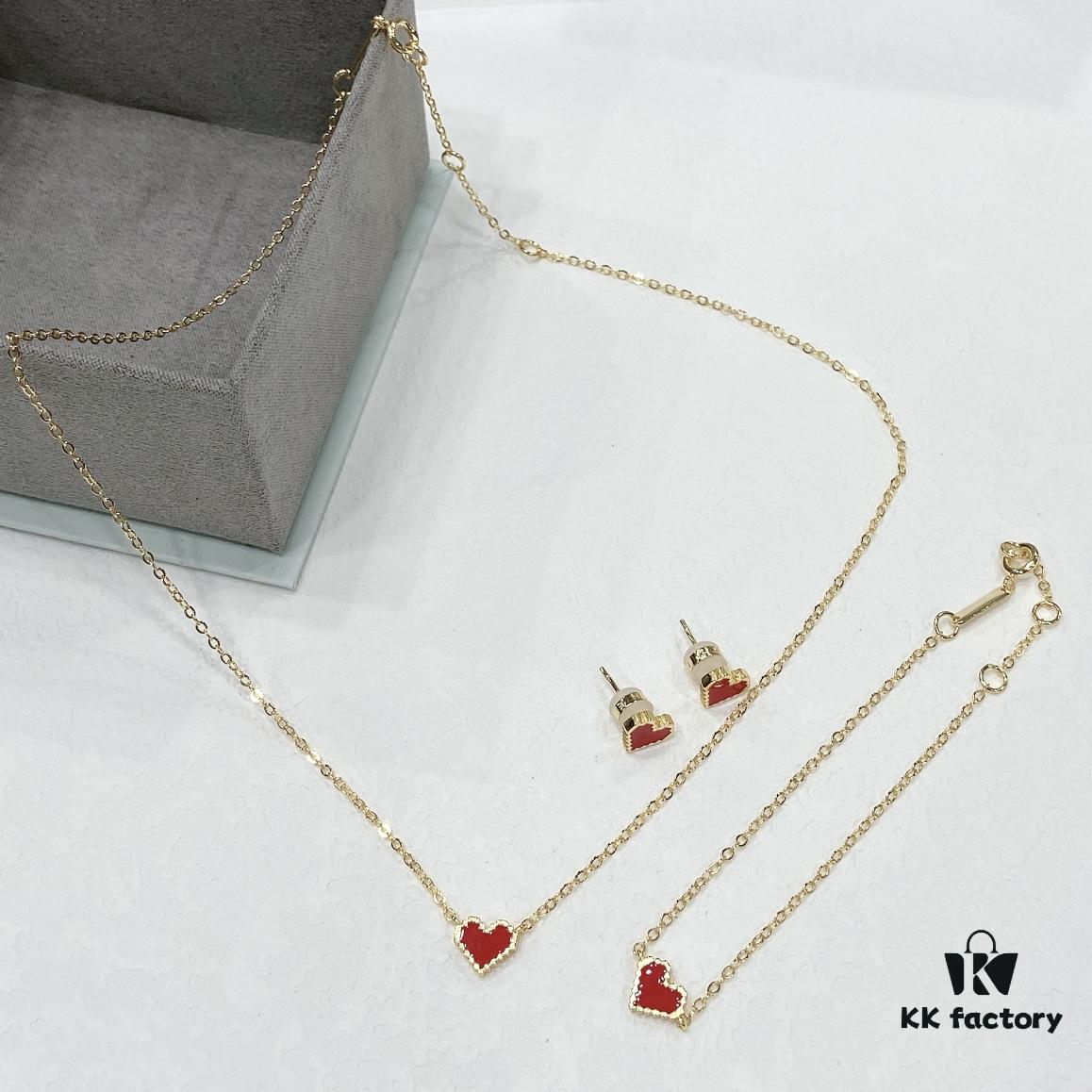 He Fang Gao Bai Necklace for Women, Heart Pendant Elegant Collarbone Chain Gift