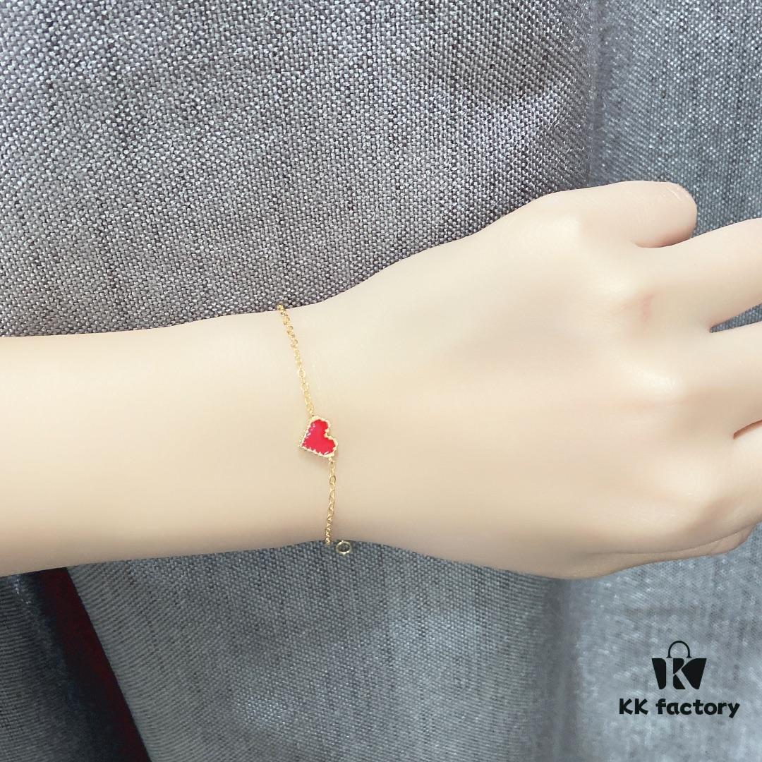 HEFANG Jewelry Declaration Ladies' Diamond Heart Pendant, Minimalist Thin Bracelet Hand Chain