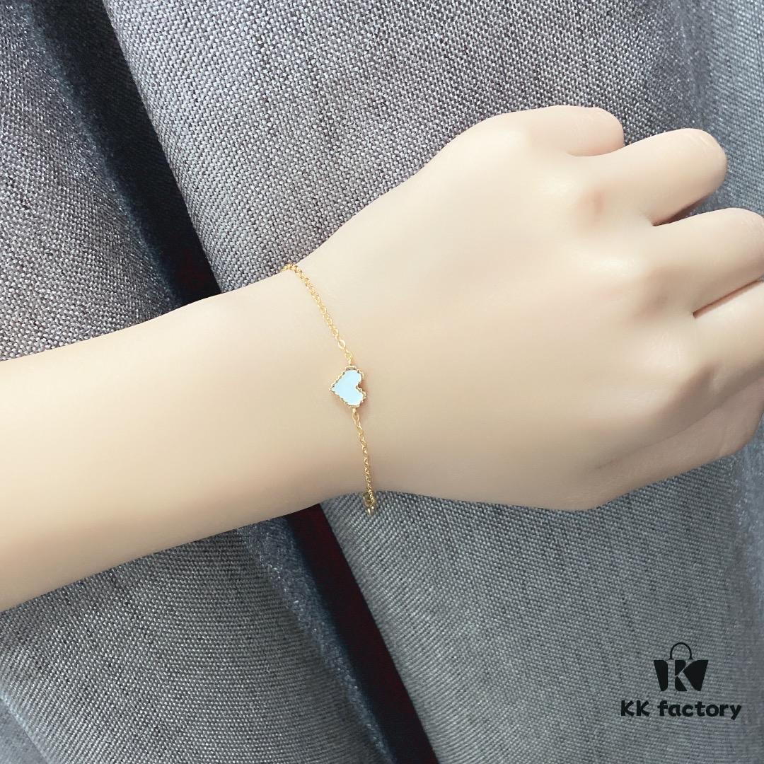 HEFANG Jewelry Declaration Ladies' Diamond Heart Pendant, Minimalist Thin Bracelet Hand Chain