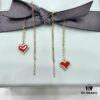 HEFANG He Fang Declaration Ear Thread Earrings with Heart Pendant Diamond Stud Jewelry Gift for Women