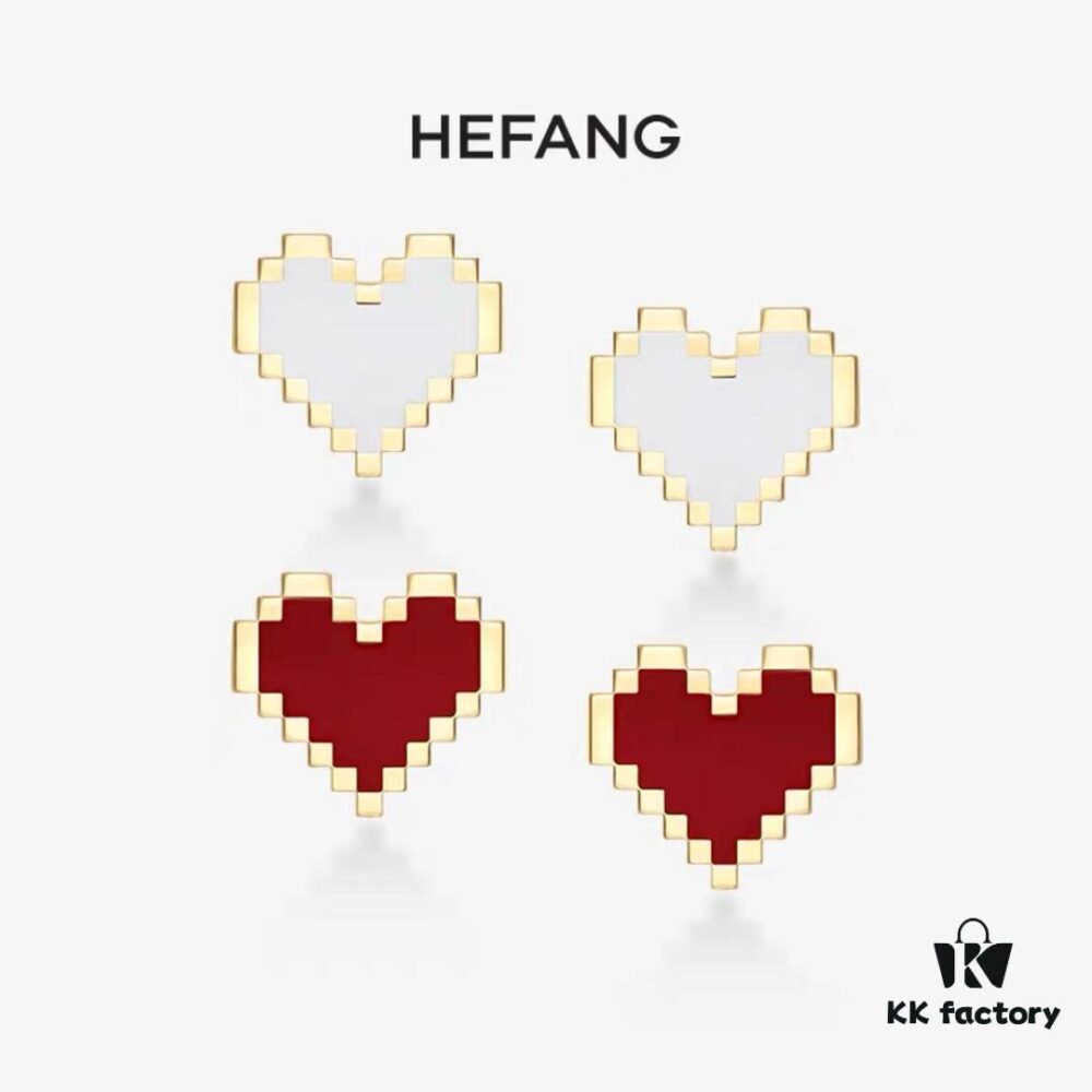 HEFANG Jewelry Confession Stud Earrings, Heart-Shaped Minimalist Design Ear Accessories Gift for Women