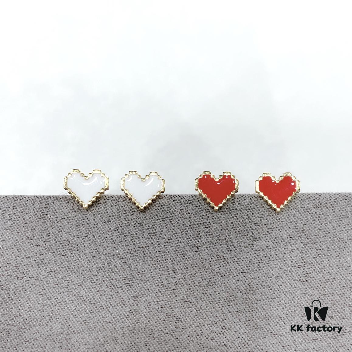 HEFANG Jewelry Confession Stud Earrings, Heart-Shaped Minimalist Design Ear Accessories Gift for Women