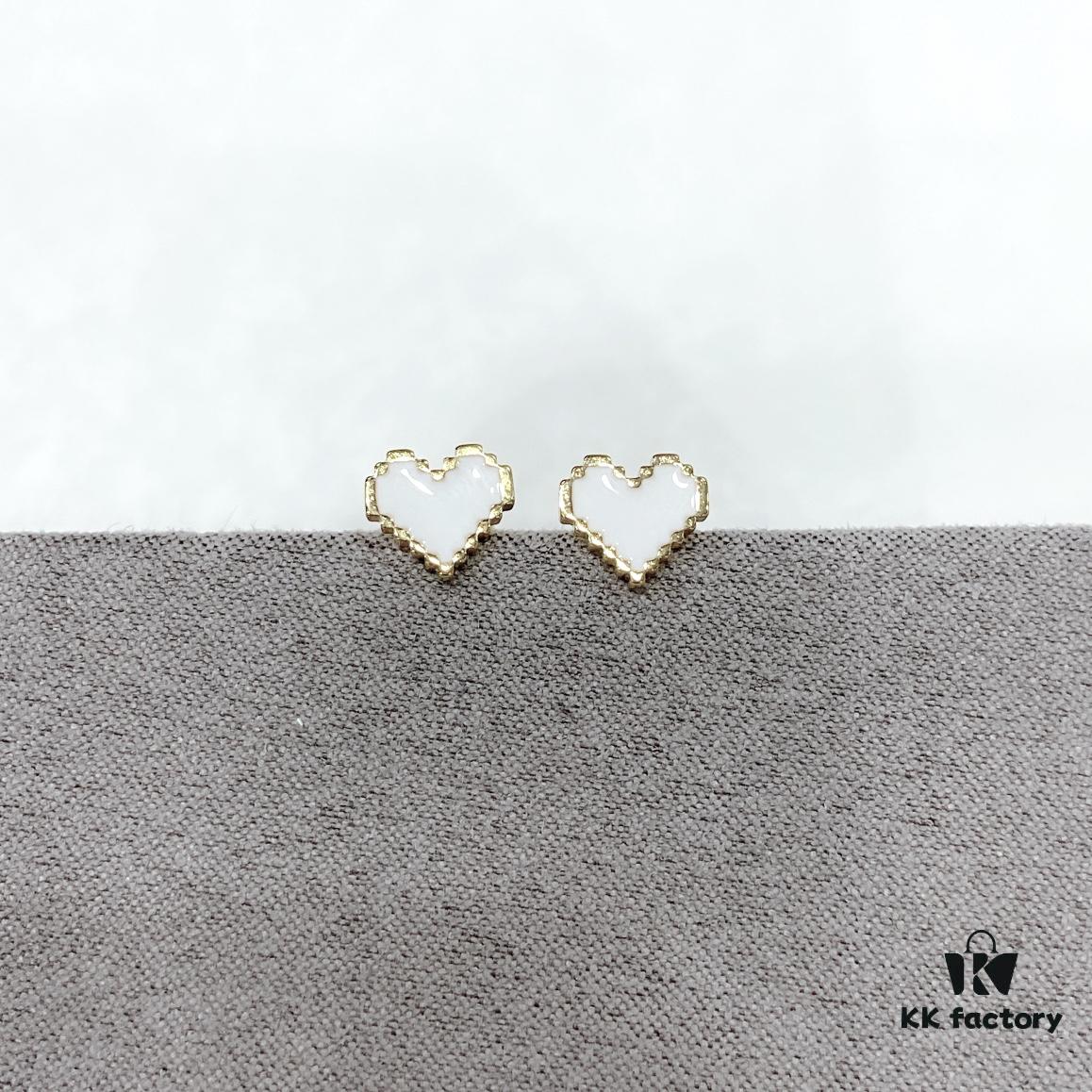 HEFANG Jewelry Confession Stud Earrings, Heart-Shaped Minimalist Design Ear Accessories Gift for Women