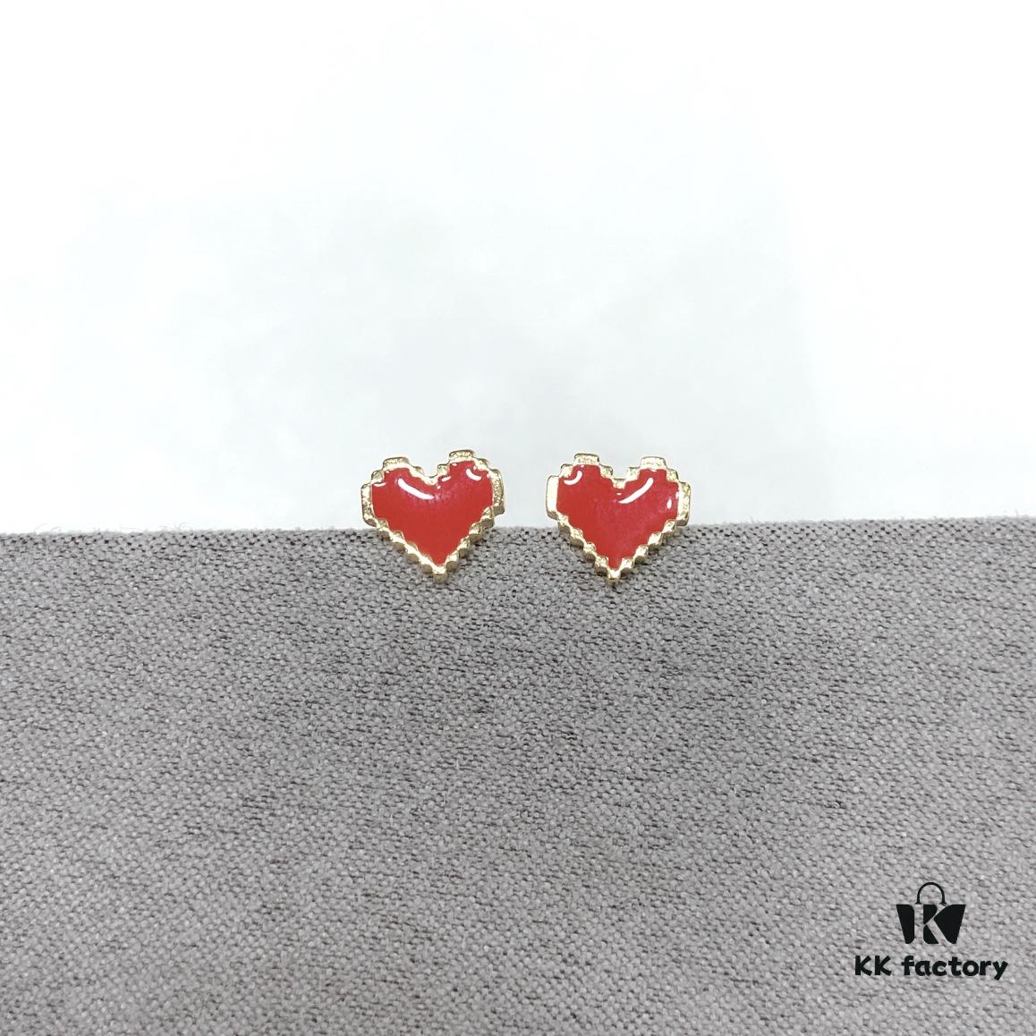 HEFANG Jewelry Confession Stud Earrings, Heart-Shaped Minimalist Design Ear Accessories Gift for Women