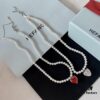 HEFANG Jewelry Crystal Heart Necklace, 925 Sterling Silver Adjustable Pendant Chain, Shenyao Mengchen's Style Dainty Collar with Tiny Beads, Two Colors Available