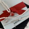 HEFANG Jewelry Crystal Heart Necklace, 925 Sterling Silver Adjustable Pendant Chain, Shenyao Mengchen's Style Dainty Collar with Tiny Beads, Two Colors Available
