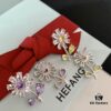 HEFANG Jewelry Summer Floral Earrings, Crystal-Clear and Exquisitely Delicate