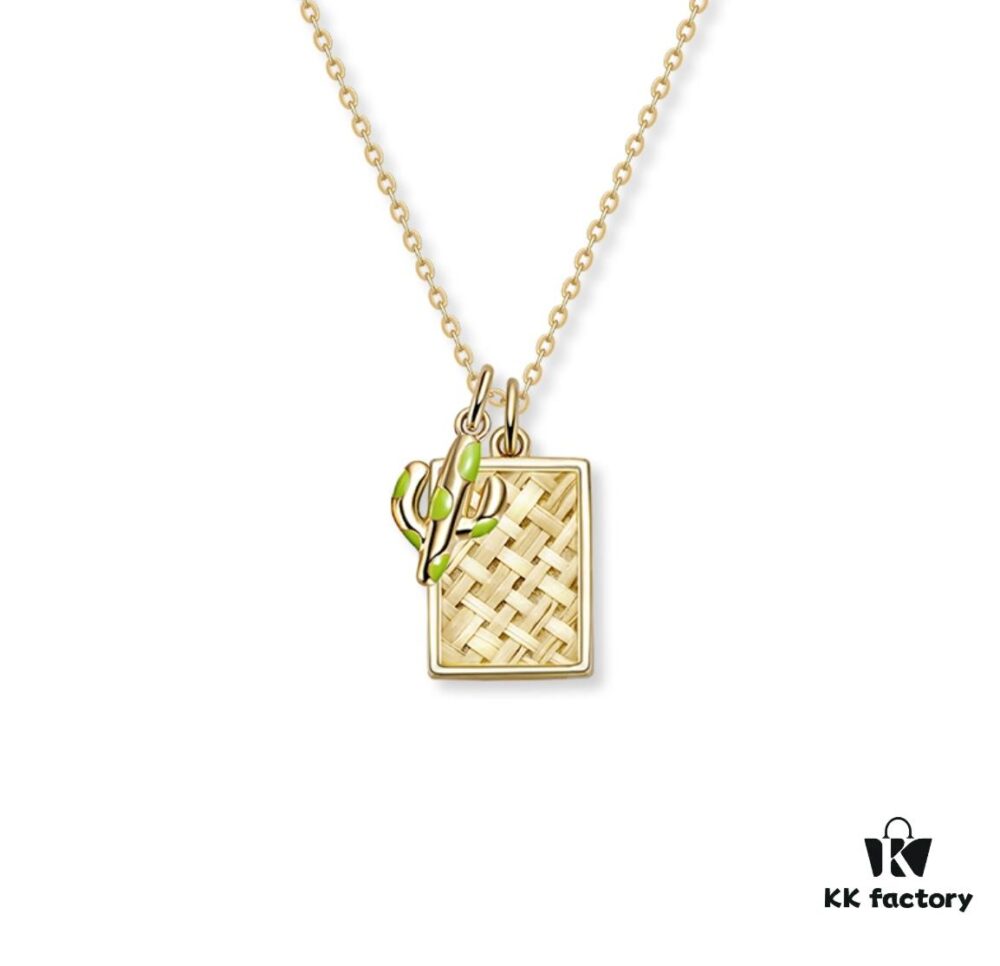 Cactus Collarbone Chain, Boho Minimalist Necklace, Nature-Inspired Design, Instagram-Famous Unique Jewelry