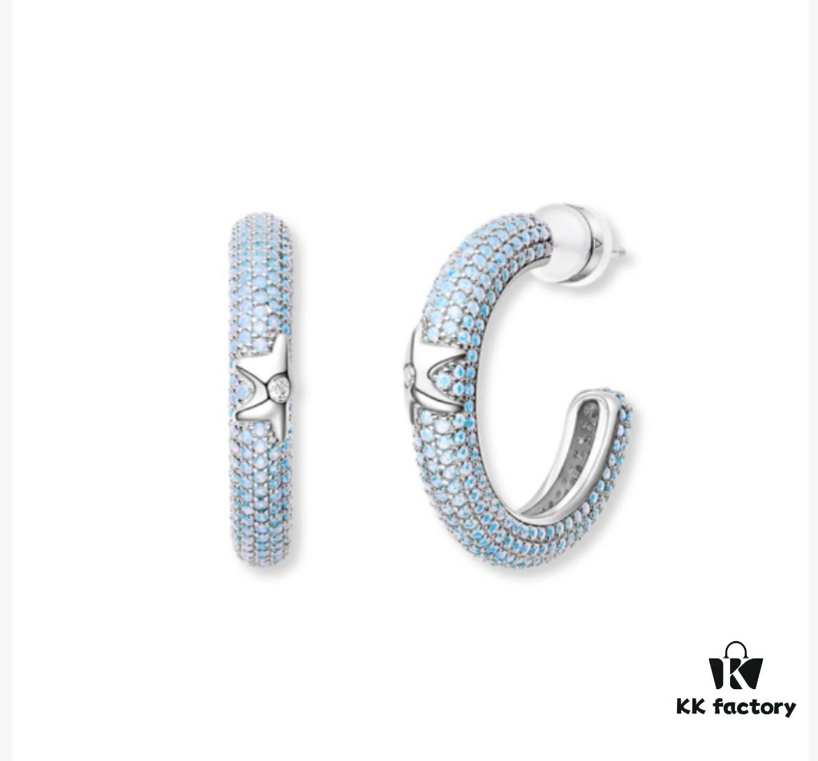 New Arrival He Fang Ocean Holiday Earrings, Niche Retro Minimalist Design Stud Earrings, High-End Ear Jewelry