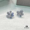 New Arrival He Fang Blue Star Flower Stud Earrings, Fashionable and Unique Design, Minimalist Earrings Jewelry Gift for Girlfriend