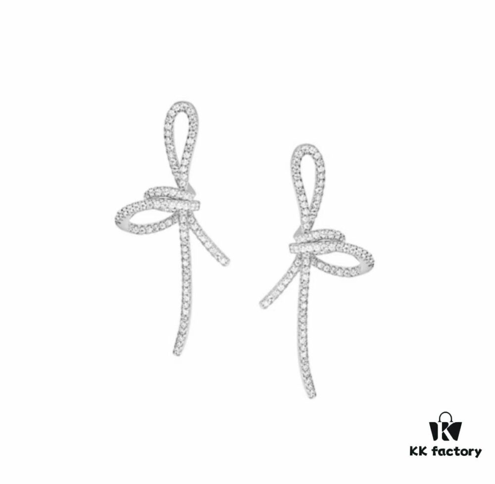 New Arrival He Fang Flying Ribbon Stud Earrings, Minimalist Luxury Unique Design Elegant Ear Jewelry Gift for Girlfriend