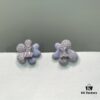 New Arrival He Fang Blue Star Flower Stud Earrings, Fashionable and Unique Design, Minimalist Earrings Jewelry Gift for Girlfriend
