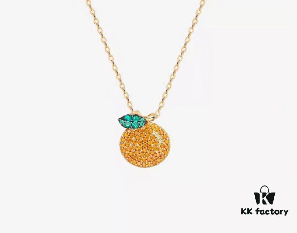 He Fang Da Ju Da Li Collarbone Chain, Same Style as Qiao Xin's Orange Citrus Necklace