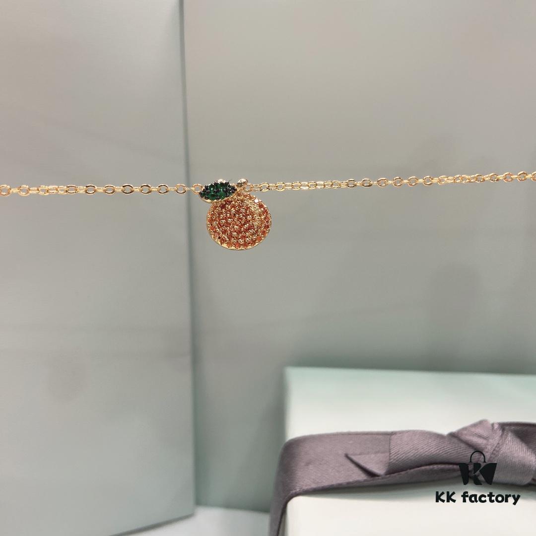 He Fang Da Ju Da Li Collarbone Chain, Same Style as Qiao Xin's Orange Citrus Necklace