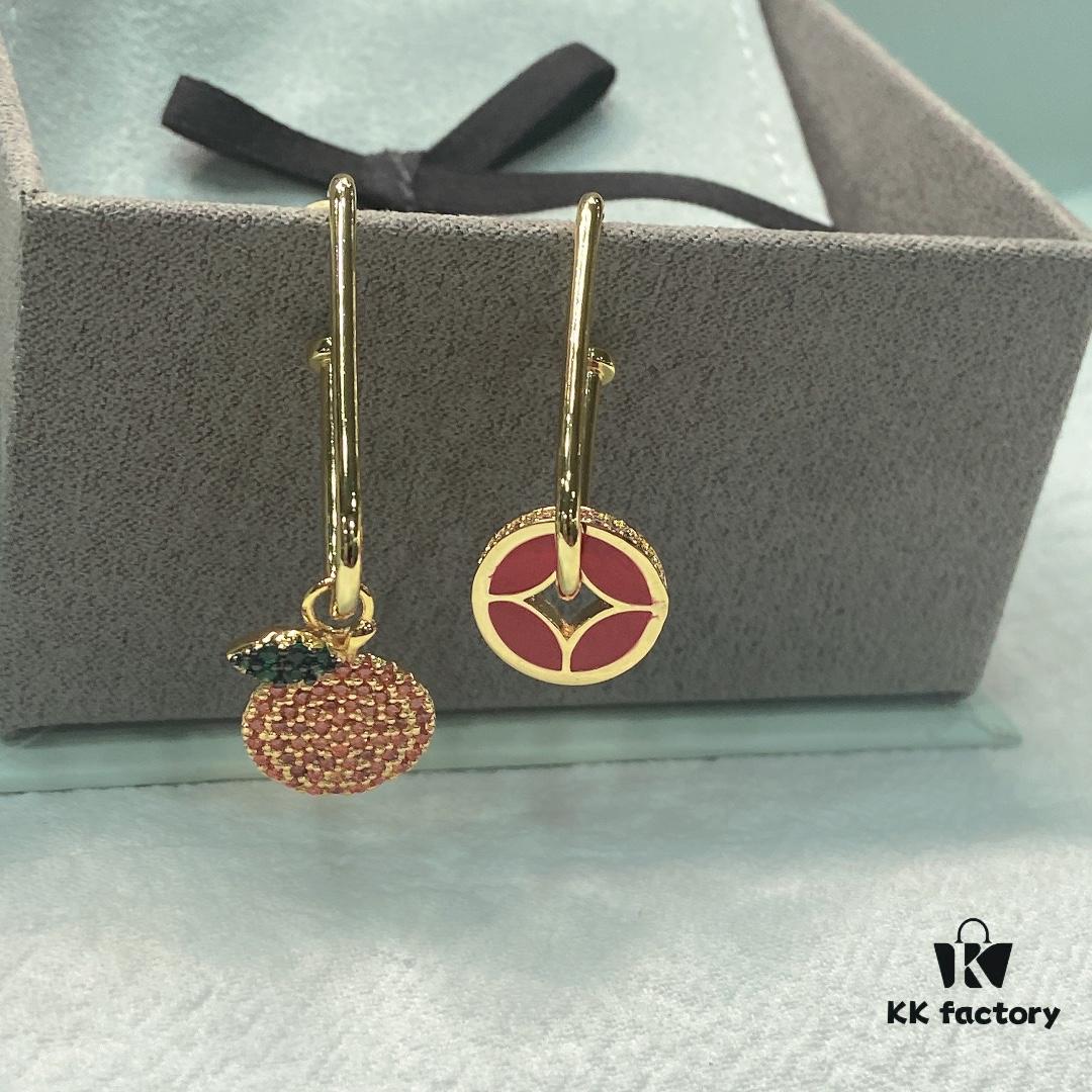 HEFANG Jewelry Good Luck Red Year Youth Luxury Stud Earrings, Ear Accessories and Jewelry