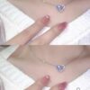 New Arrival ❤️ HEFANG Jewelry Barbie ✨ Ice Blue Sweetheart Necklace ✨ Model Wearing Effect Image