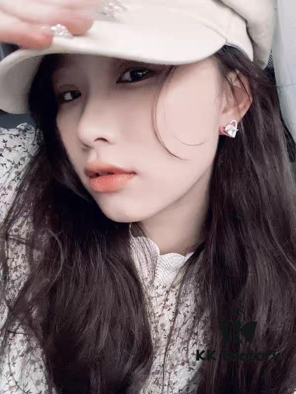 New Arrival❤️ HEFANG Jewelry - Barbie ✨ New Collection - Ice Blue & Barbie Pink Stud Earrings ✨ Model Wearing Effect Image